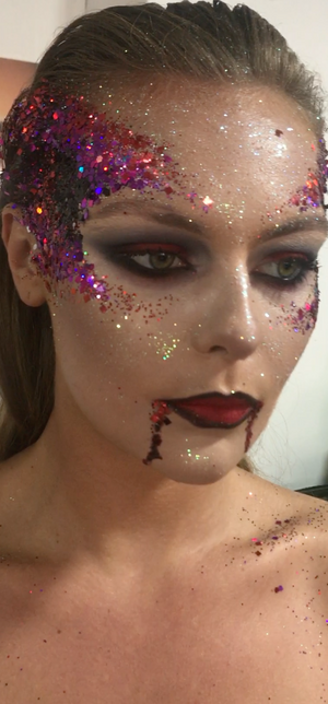 Venomous Vampire Halloween Glitter Makeup
