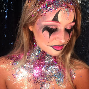 Crazy Clown - Pink & Silver Halloween Glitter Set