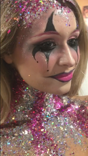 Crazy Clown - Pink & Silver Halloween Glitter Set