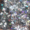 silver glitter close up 
